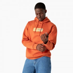 Men's Dickies Paxico Graphic Hoodie Orange | 8342076-RN