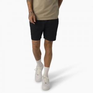 Men's Dickies Pelican Rapids Relaxed Fit Shorts Black | 9671235-FZ