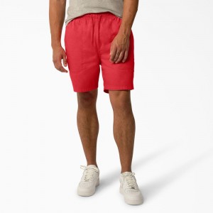 Men's Dickies Pelican Rapids Relaxed Fit Shorts Red | 8390275-NA