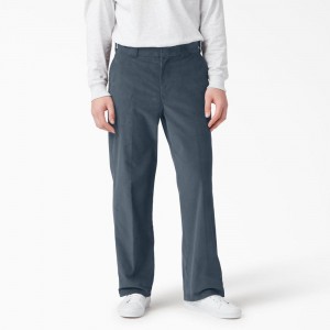 Men's Dickies Regular Fit Corduroy Pants Blue | 8023496-VN