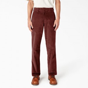 Men's Dickies Regular Fit Corduroy Pants Red | 6520718-XH