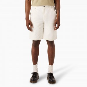 Men's Dickies Regular Fit Duck Canvas Chap Shorts White | 0173852-ES