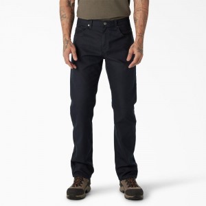 Men's Dickies Regular Fit Duck Pants Navy | 5401876-PB