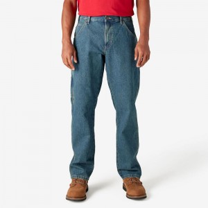 Men's Dickies Relaxed Fit Carpenter Jeans Blue | 6374052-XA