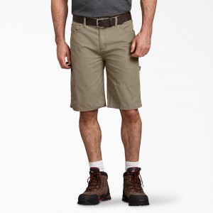 Men's Dickies Relaxed Fit Duck Carpenter Shorts Brown | 3175490-ZG