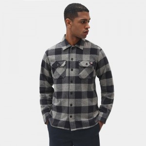 Men's Dickies Sacramento Shirt Grey | 7625408-OR