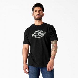 Men's Dickies Short Sleeve Logo Graphic T-Shirt Black | 9682345-TO