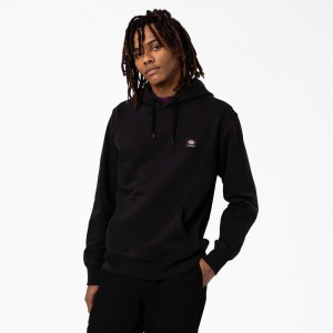 Men's Dickies Skateboarding Chest Logo Hoodie Black | 4057386-PY