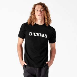 Men's Dickies Skateboarding Logo T-Shirt Black | 3986012-ZD