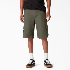 Men's Dickies Skateboarding Regular Fit Cargo Shorts Green | 4327895-TZ