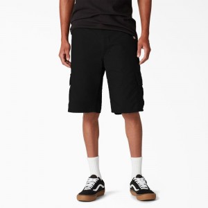 Men's Dickies Skateboarding Regular Fit Cargo Shorts Black | 4520136-TP