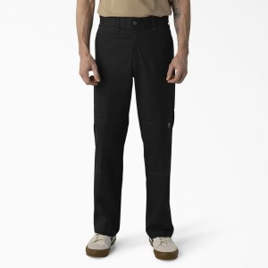 Men's Dickies Skateboarding Regular Fit Double Knee Pants Black | 6407319-QP