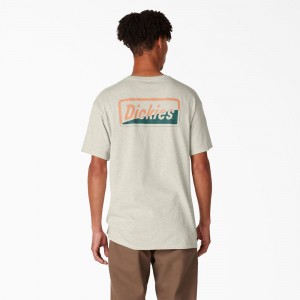 Men's Dickies Skateboarding Split Graphic T-Shirt Beige | 1296370-OA