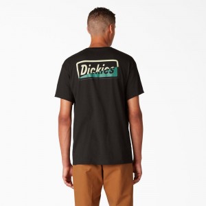 Men's Dickies Skateboarding Split Graphic T-Shirt Black | 1578632-SL