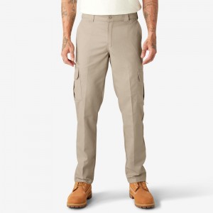 Men's Dickies Slim Fit Cargo Pants Grey | 9723640-BT