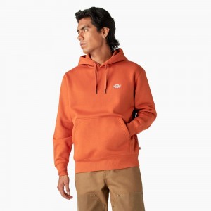 Men's Dickies Summerdale Hoodie Orange | 6571984-AB