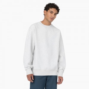 Men's Dickies Summerdale Sweatshirt White | 4209731-VC