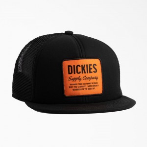 Men's Dickies Supply Company Trucker Hat Black | 0784936-UY