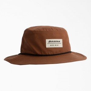 Men's Dickies Twill Boonie Hat Brown | 6094387-PR