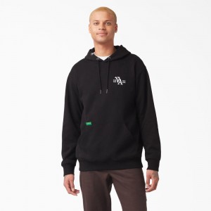 Men's Dickies Vincent Alvarez Embroidered Hoodie Black | 8136204-KX