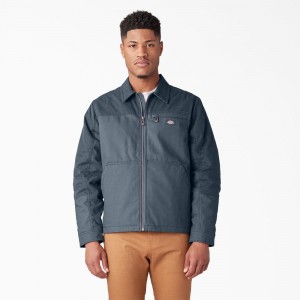 Men's Dickies Waxed Canvas Service Jacket Blue | 6571380-VB