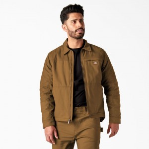 Men's Dickies Waxed Canvas Service Jacket Brown | 6471208-HW