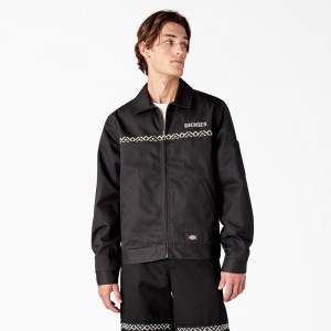 Men's Dickies Wichita Lined Eisenhower Jacket Black | 3276051-YC