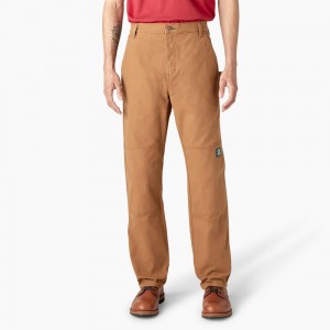 Men's Dickies x Jameson Double Knee Pants Brown | 9086743-CX