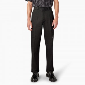 Men's Dickies x Lurking Class Regular Fit Double Knee Pants Black | 5986241-IG