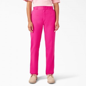 Women's Dickies Breast Cancer Awareness 874® Work Pants Pink | 1853902-CL