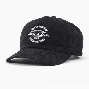 Women's Dickies Corduroy Cap Black | 2493610-ED