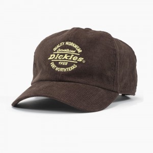 Women's Dickies Corduroy Cap Brown | 6459307-MB