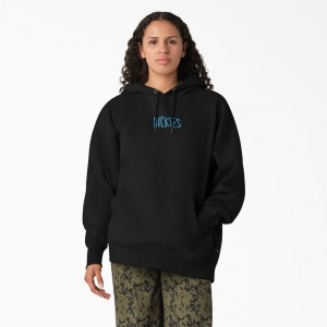 Women's Dickies Creswell Hoodie Black | 3107564-NT