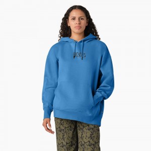 Women's Dickies Creswell Hoodie Blue | 7091658-PX