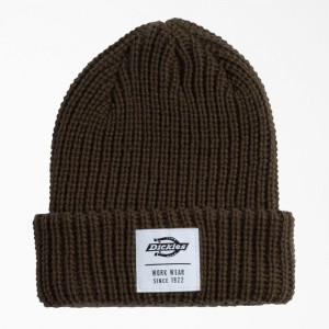 Women's Dickies Cuffed Fisherman Beanie Olive | 5340297-FE