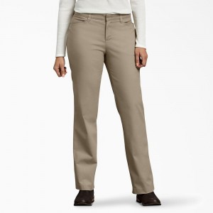 Women's Dickies Curvy Fit Pants Grey | 3596728-BM