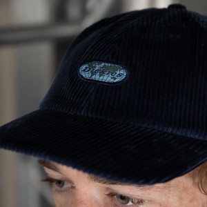 Women's Dickies Jake Hayes Corduroy Cap Navy | 3574198-RU