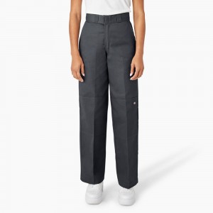 Women's Dickies Loose Fit Double Knee Work Pants Grey | 7468932-IA