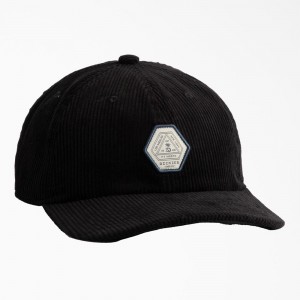 Women's Dickies Low Pro Corduroy Cap Black | 5263801-RM