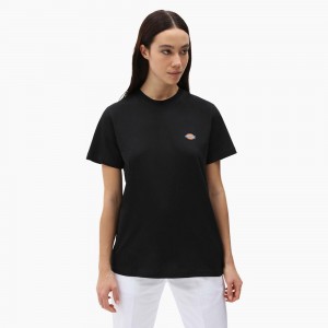 Women's Dickies Mapleton T-Shirt Black | 7698015-YK