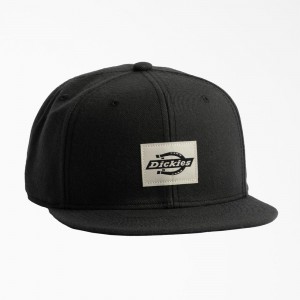 Women's Dickies Mid Pro Flat Brim Hat Black | 2680349-VQ