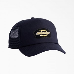 Women's Dickies Mid Pro Foam Trucker Hat Navy | 2153048-VH