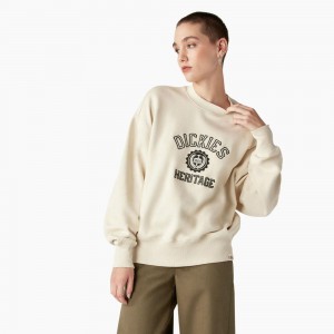 Women's Dickies Oxford Sweatshirt Beige | 0783592-YO