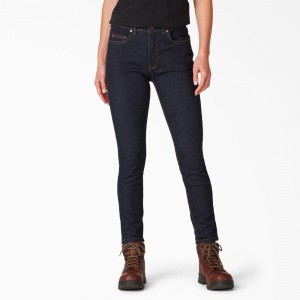 Women's Dickies Perfect Shape Skinny Fit Jeans Blue | 9546870-BW