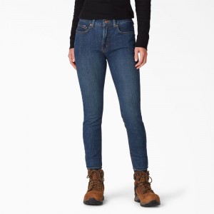 Women's Dickies Perfect Shape Skinny Fit Jeans Blue | 2753140-QA