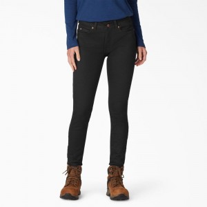 Women's Dickies Perfect Shape Skinny Fit Jeans Black | 6127098-XM