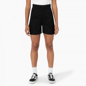 Women's Dickies Phoenix Shorts Black | 4053829-VA