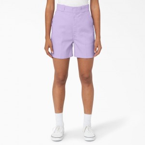 Women's Dickies Phoenix Shorts Purple | 6452781-UD