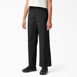 Women's Dickies Regular Fit Cropped Pants Black | 0289745-NJ