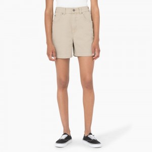 Women's Dickies Regular Fit Duck Shorts Grey | 8067314-HR